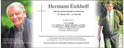 Traueranzeige Eickhoff Hermann