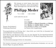 Traueranzeige Philipp Meder