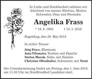 Traueranzeige Angelika Frass