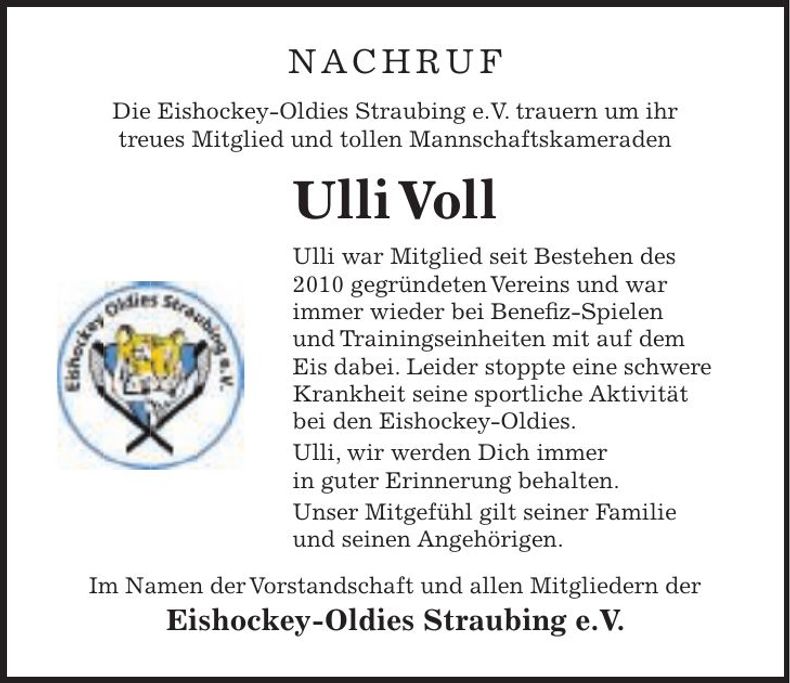 Traueranzeige Ulli Voll