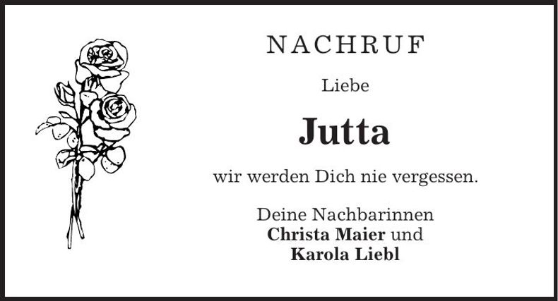 Traueranzeige Jutta Dullinger