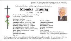 Traueranzeige Monika Traurig