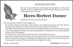 Traueranzeige Herbert Dorner