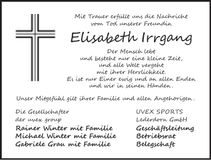Traueranzeige Elisabeth Irrgang