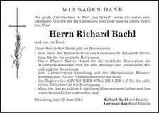 Traueranzeige Richard Bachl