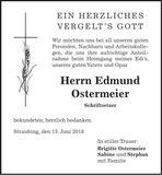 Traueranzeige Ostermeier Edmund