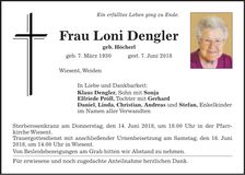 Traueranzeige Loni Dengler