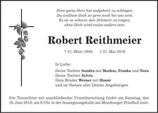 Traueranzeige Robert Reithmeier