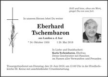 Traueranzeige Eberhard Tschembaron