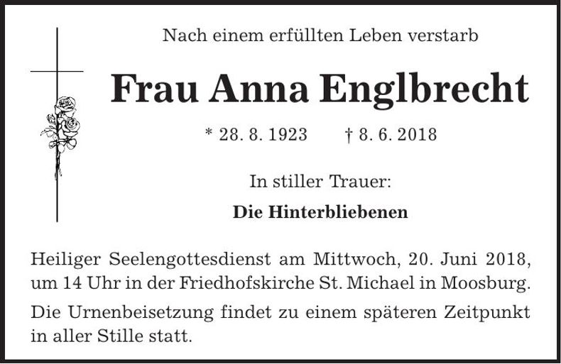Traueranzeige Anna Englbrecht