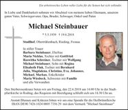 Traueranzeige Michael Steinbauer