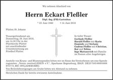 Traueranzeige Eckart Fleßler