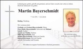 Traueranzeige Martin Bayerschmidt