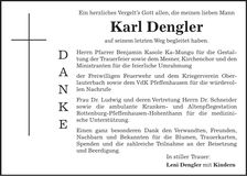 Traueranzeige Karl Dengler