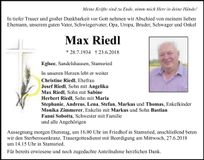Traueranzeige Max Riedl