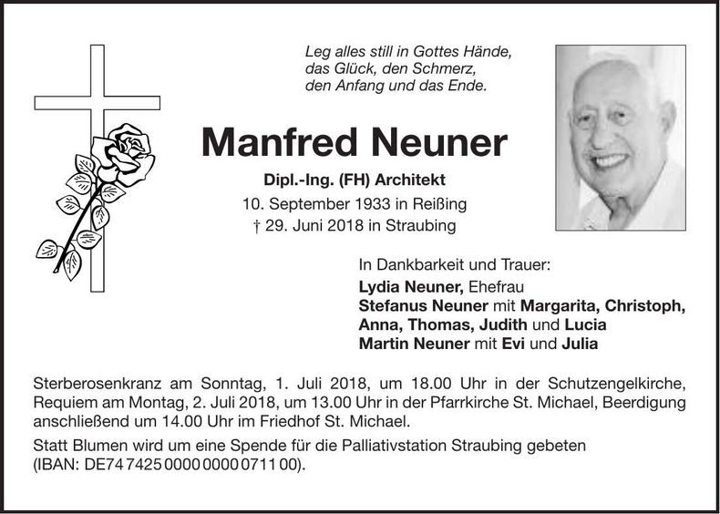 Traueranzeige Manfred Neuner