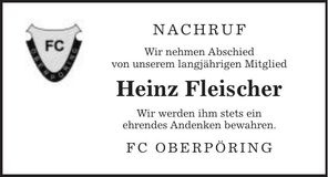 Traueranzeige Hans Fleischer