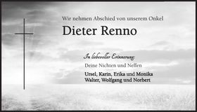 Traueranzeige Dieter Renno