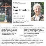 Traueranzeige Rosa Kerscher