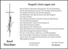 Traueranzeige Josef Daschner