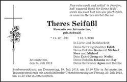 Traueranzeige Theres Seifüßl