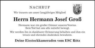 Traueranzeige Hermann Groß