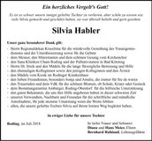 Traueranzeige Silvia Habler