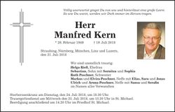 Traueranzeige Manfred Kern