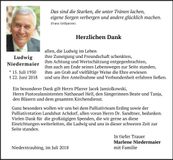 Traueranzeige Ludwig Niedermaier