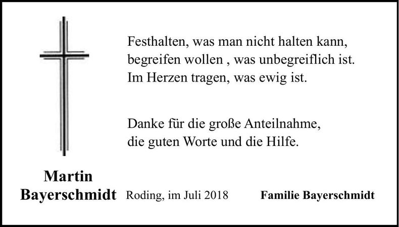 Traueranzeige Martin Bayerschmidt