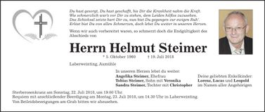 Traueranzeige Helmut Steimer