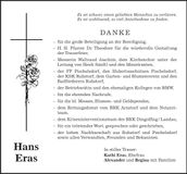 Traueranzeige Hans Eras