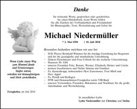 Traueranzeige Michael Niedermüller