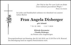 Traueranzeige Angela Disberger