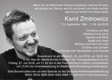 Traueranzeige Karol Zmitrowicz