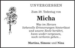 Traueranzeige Michaela Rojanschi