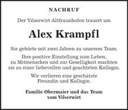 Traueranzeige Alexandra Krampfl