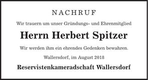 Traueranzeige Herbert Spitzer