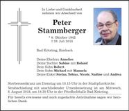 Traueranzeige Peter Stammberger