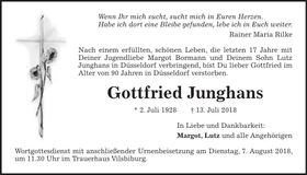 Traueranzeige Gottfried Junghans