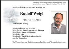 Traueranzeige Rudolf Weigl