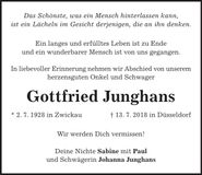 Traueranzeige Gottfried Junghans