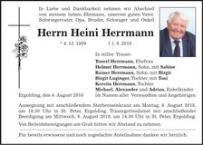 Traueranzeige Heini Herrmann