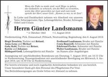 Traueranzeige Günter Landsmann