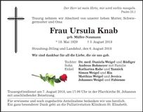 Traueranzeige Ursula Knab