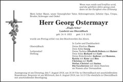 Traueranzeige Georg Ostermayr