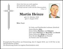 Traueranzeige Martin Heinze