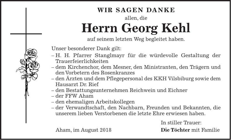 Traueranzeige Katharina Kehl