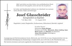 Traueranzeige Josef Glasschröder