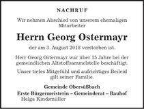 Traueranzeige Georg Ostermayr